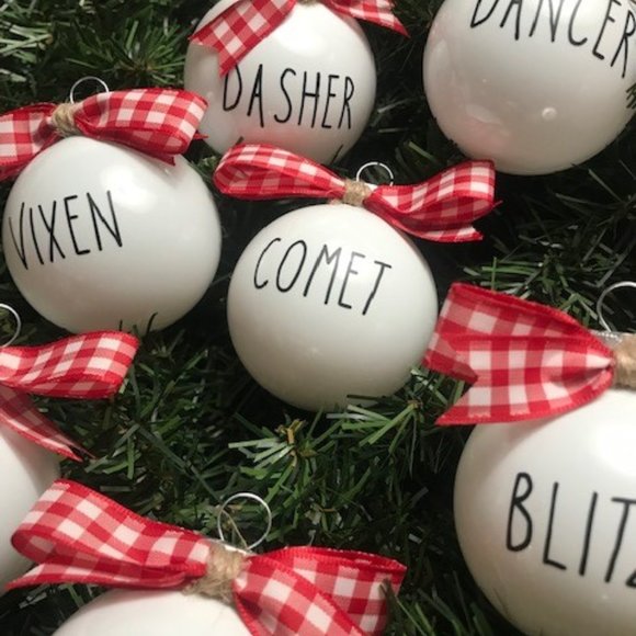 Christmas Holiday Reindeer Ornaments (Set of 9) - Picture 3 of 4